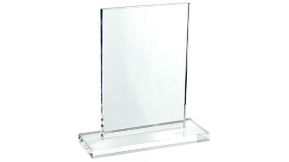 Large optical crystal rectangular trophy