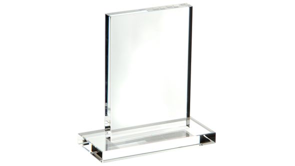 Small optical crystal rectangular trophy