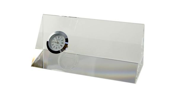 Bevelled crystal desk clock