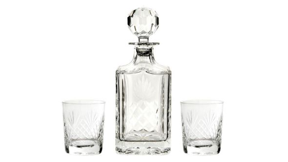 Cut crystal decanter and glass set