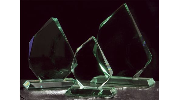 Large jade green prism award