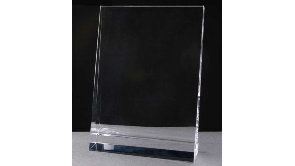 Large optical crystal portrait wedge award