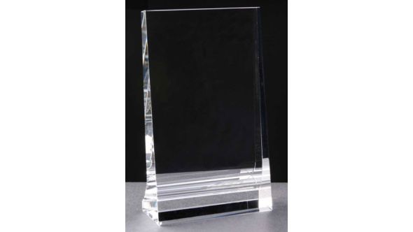 Small optical crystal portrait wedge award