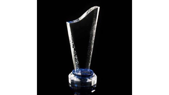 Crystal harp shaped award