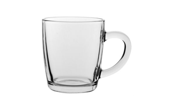 Glass barrel mug