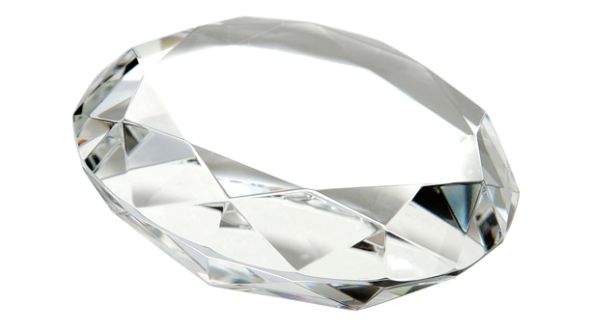 70mm Facet cut crystal paperweight