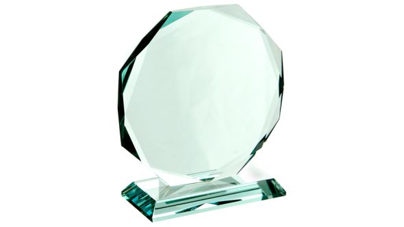 Medium jade green octagon award