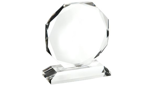 Medium optical crystal octagon award