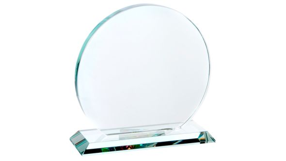 Large jade green trophy circle award