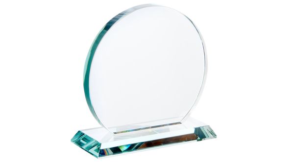 Medium jade green trophy circle award