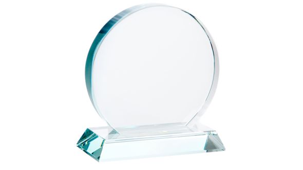 Small jade green trophy circle award