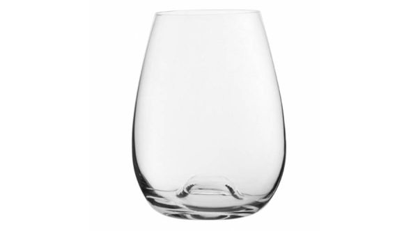 Stemless crystal red wine glass