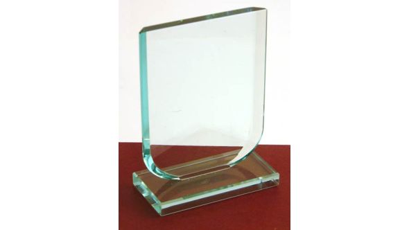 12cm Single facet jade green shield award