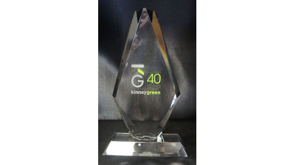 Crystal facetted diamond shaped award