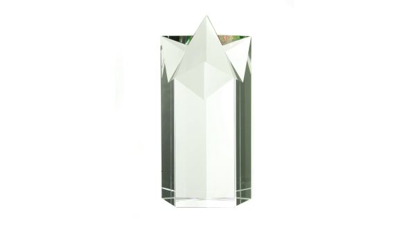 Large optical crystal star column award