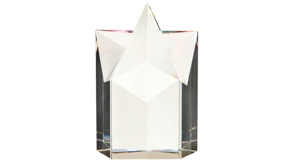 Small optical crystal star column award