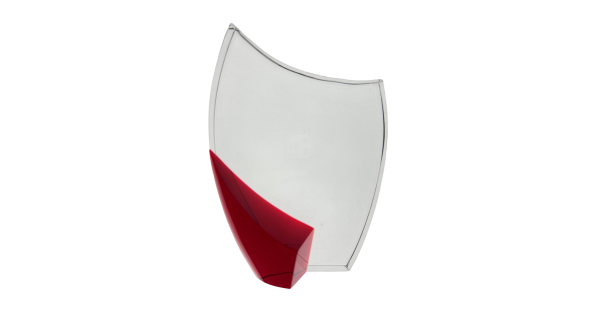 Large Crystal crescent with red stand