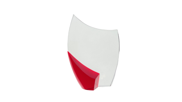 Medium crystal crescent with red stand