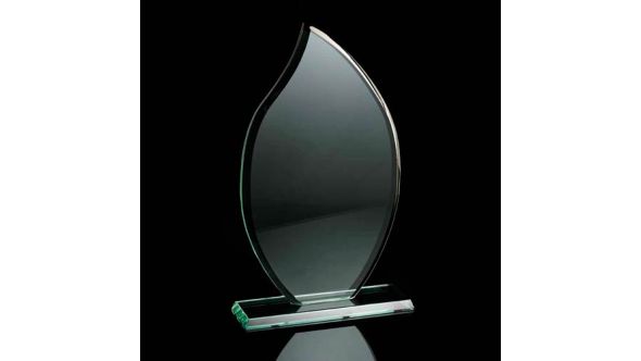 Large jade green flame award