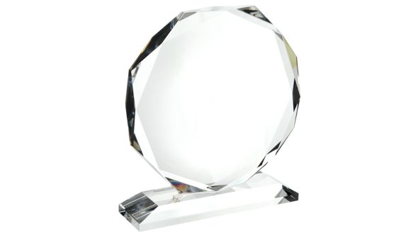 Large optical crystal octagon award