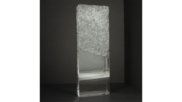 Large optical crystal tombstone award