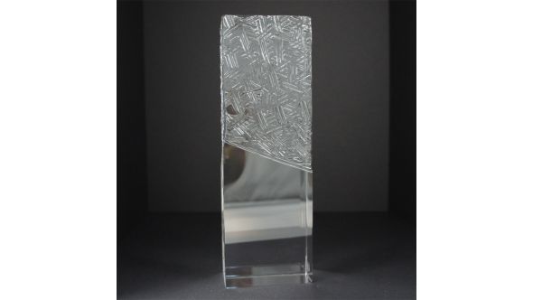 Small optical crystal tombstone award